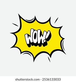 WOW Cartoon effects. WOW' patch badge with embroidered text on a transparent background. Comic wow cartoon vector icon.