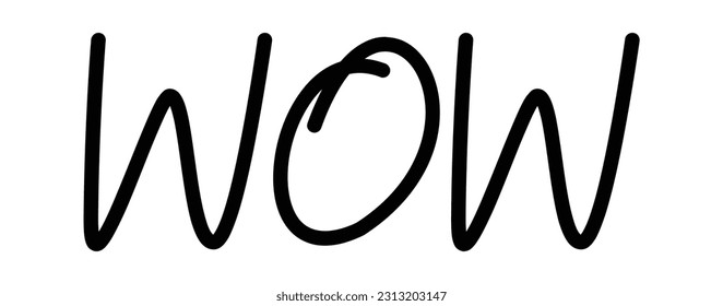 Wow Cartoon Lettering Vector Illustration
