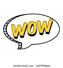 Wow comic bubble expression. Pop art - Vector illustration