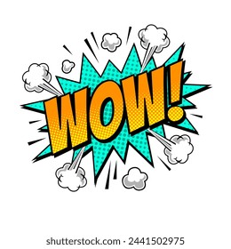 Wow comic cartoon speech bubble expression