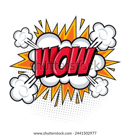 Wow comic cartoon speech bubble expression