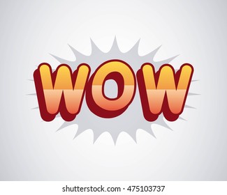 wow comic pop art style vector illustration design