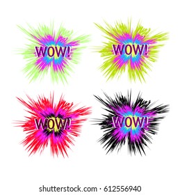 WOW Comic sound effect in pop art style