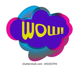 WOW Comic sound effect in pop art style