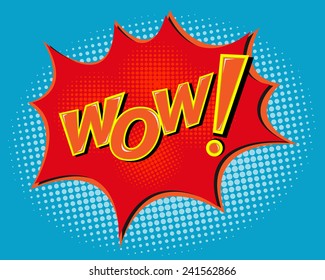 WOW Comic Speach Bubble,Pop Art Vector Background