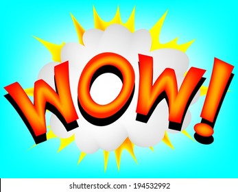 Wow! Comic Speech with boom on the background