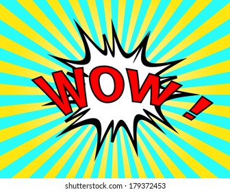 Wow! Comic Speech Bubble, Cartoon. 