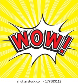 WOW Comic Speech Bubble, Cartoon 