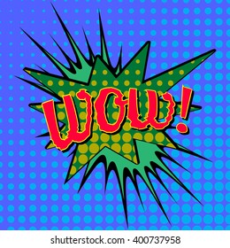 Wow! Comic Speech Bubble, Cartoon, vector illustration.