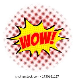 wow comic speech bubble on white background. Vector illustration