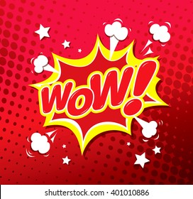 Wow! Comic speech bubble. vector illustration