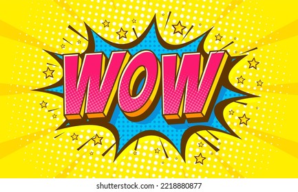 Wow comic speech expression background