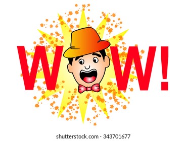 Wow! Comic Speech face, Cartoon
