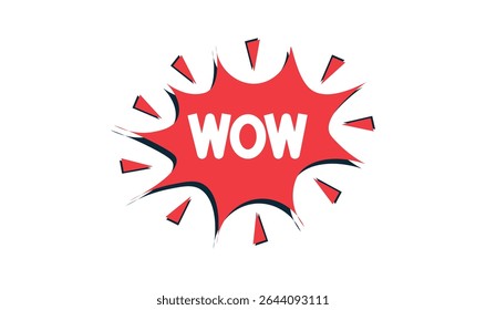 Wow comic sticker design for use