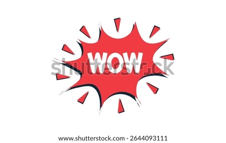 Wow comic sticker design for use
