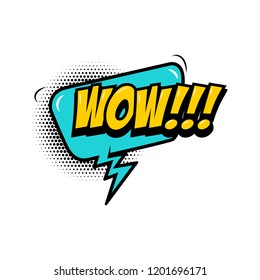 WOW!!! Comic style phrase with speech bubble. Vector illustration