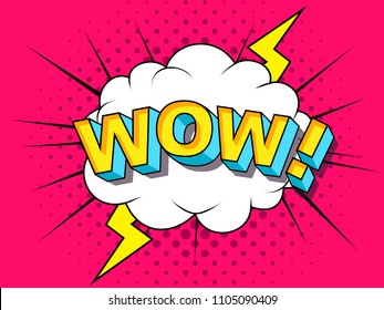 Wow! Comic Vector cartoon illustration explosions. Comics Boom! Symbol, sticker tag, special offer label, advertising badge. Sign banner. Comics speech bubble bang. Clouds for explosions. Emotions
