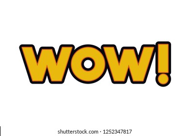 wow comic words isolated icon