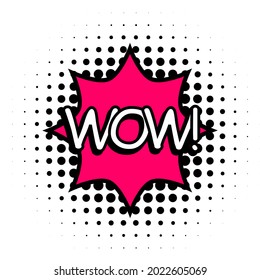 WOW comics text with pink color 