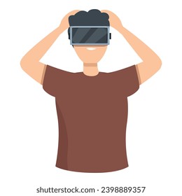 Wow cyber game online icon cartoon vector. Vr headset. Internet play
