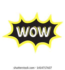 WOW doodle isolated sticker comic effect vector