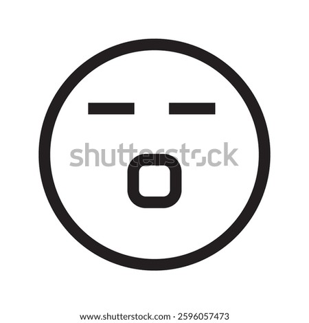 Wow emoticon icon with an expressive and surprised design, symbolizing amazement, excitement, and astonishment. Ideal for reactions, emotions, and communication themes.