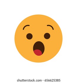 Wow emoticon. Surprise reaction. Social media icon.
