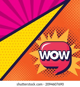 estilo de arte pop de expresión de wow