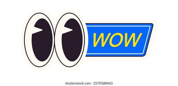 Wow eyes pop art sticker