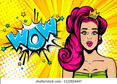 Wow Face Caucasian Sexy Young Princess Stock Vector (Royalty Free ...