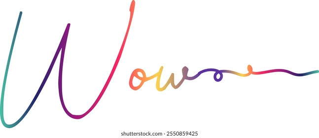 Wow gradient text, Wow, Wow vector