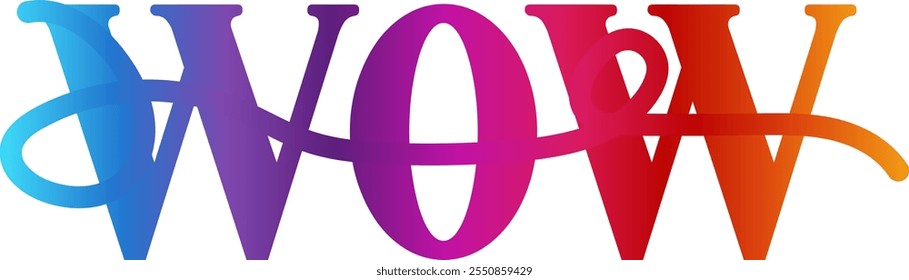 Wow gradient text, Wow, Wow vector