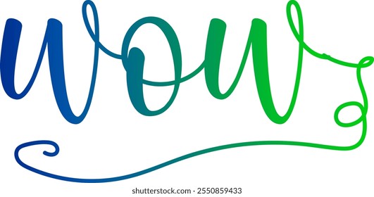 Wow gradient text, Wow, Wow vector
