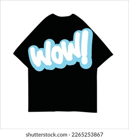 Wow Handlettering text Vector Illustration, Streetwear, Typography,Graffiti, poster, on white background