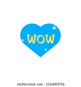 Wow, heart sticker icon. Element of photo stickers icon for mobile concept and web apps. Sticker Wow, heart icon can be used for web and mobile