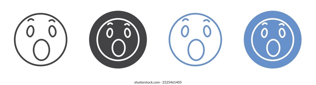 Wow icon Thin outline art symbol