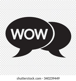WOW internet acronym chat bubble illustration