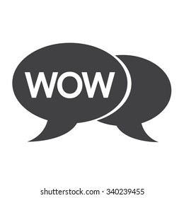 WOW internet acronym chat bubble illustration