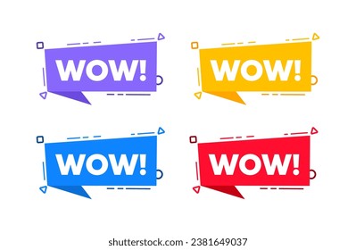 Wow label. Wow badge. Vector stock illustration