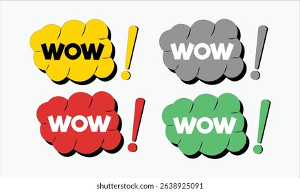 Wow label sticker collection for use.