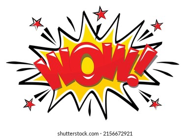 Wow Lettering Comic Book Style Cartoon Stock Vector (royalty Free 