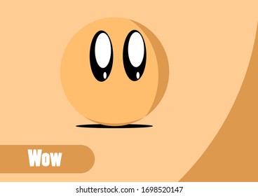 Wow light yellow emoticon with background