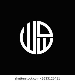 WOW logo WOW icono WOW monograma WOW letra minimalista Círculo plano Diseño de logotipo abstracto moderno único.
