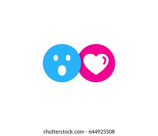Wow Love Social Network Icon Logo Design Element