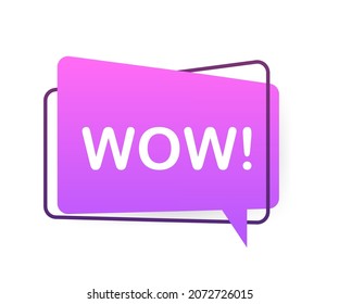 Wow megáfono. Ilustración vectorial plana. Anunciar la oferta de promoción. La gente se comunica