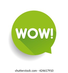 WOW Message bubble green label