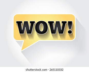WOW Message bubble, promotional background, presentation poster