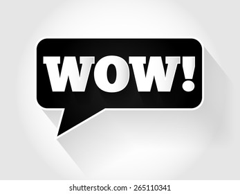 WOW Message bubble, promotional background, presentation poster