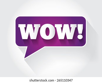 WOW Message bubble, promotional background, presentation poster