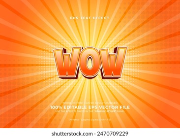 Wow Modern Shiny orange Editable text effect template